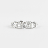 2.1 CT Marquise Bubble Prong Setting Moissanite Wedding Band 1